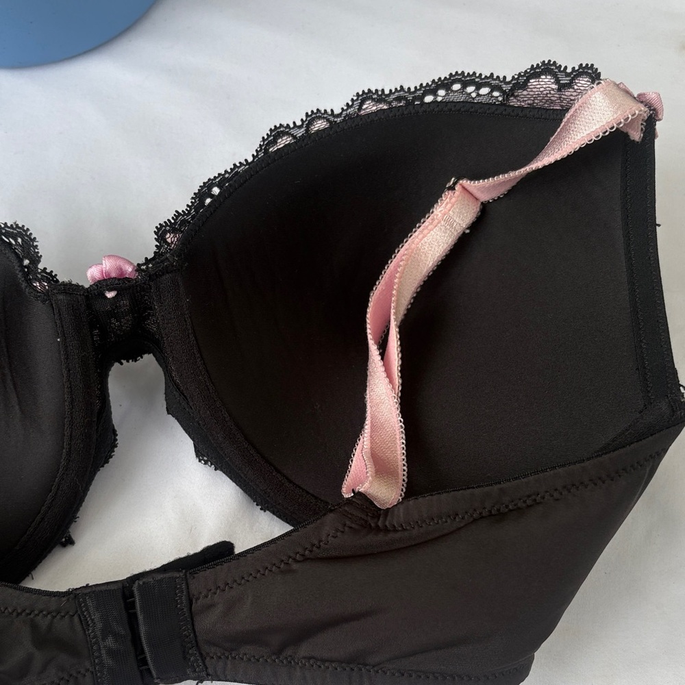 Black Lace Bra with Pink Accents - Women Intimates - Picture 4 of 4